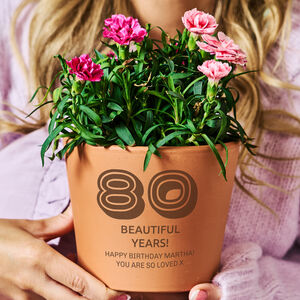 Personalised Milestone Birthday Gift Flower Pot
