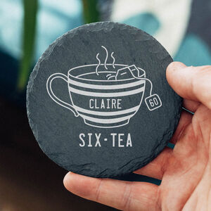Personalised 60th Birthday Coaster Tea Gift For Him Or Her