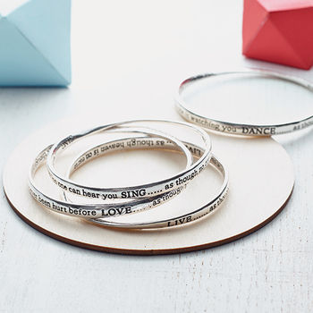 Set Of Four Meaningful Words Bangles