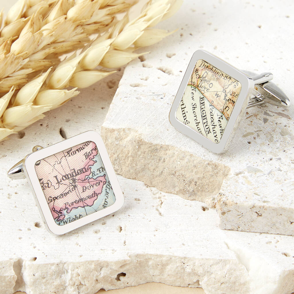 Personalised Location Map Cufflinks