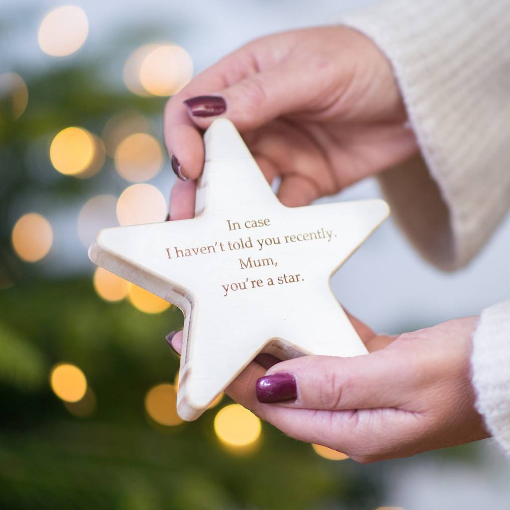 Personalised Wooden Star Keepsake For Mum