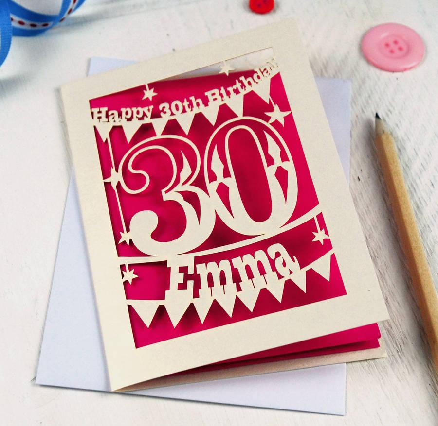 Personalised Papercut Birthday Card