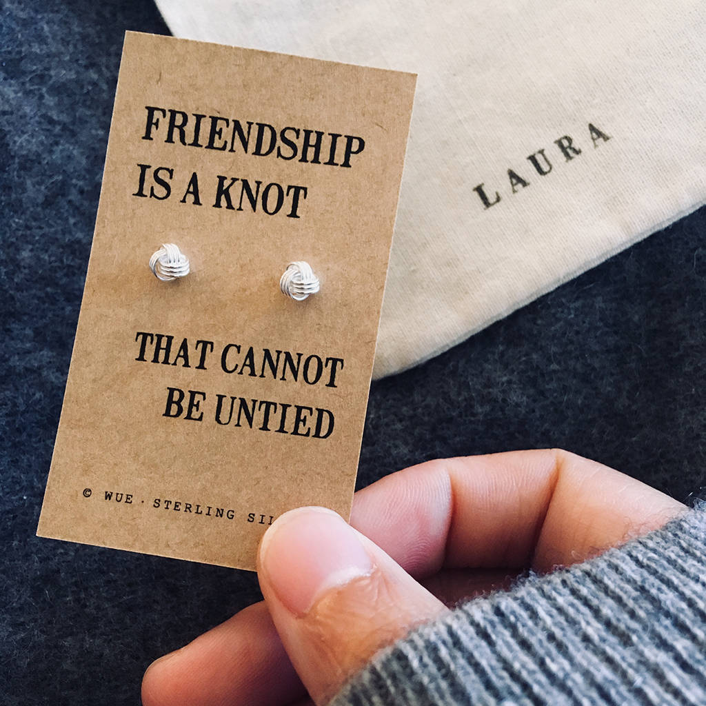 Friendship Knot Silver Stud Earrings