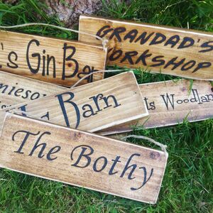 Hand Engraved Personalised Vintage Wood Signs