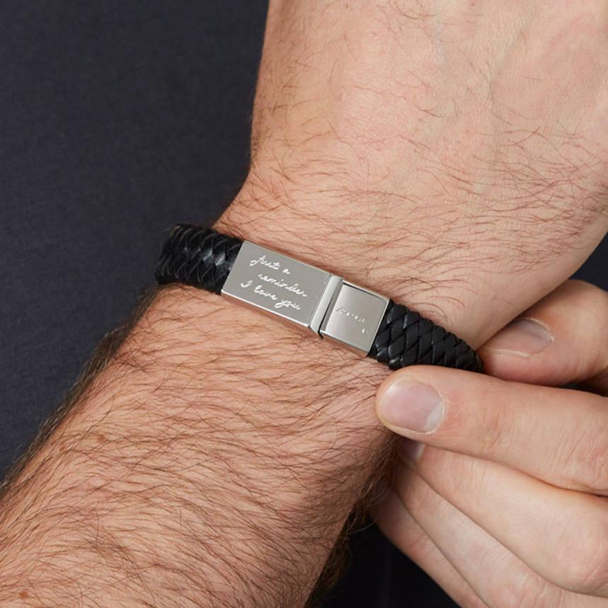 Men's Engraved Message Bracelet