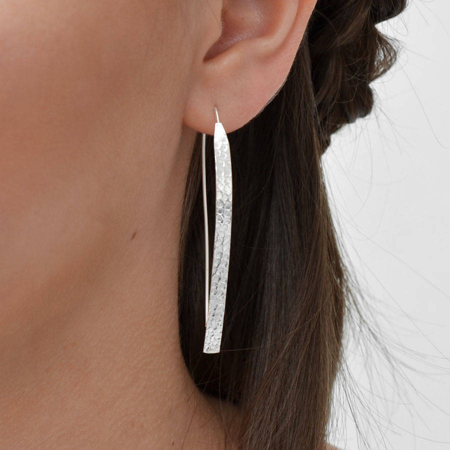 Sterling Silver Urban Armour Drop Earrings