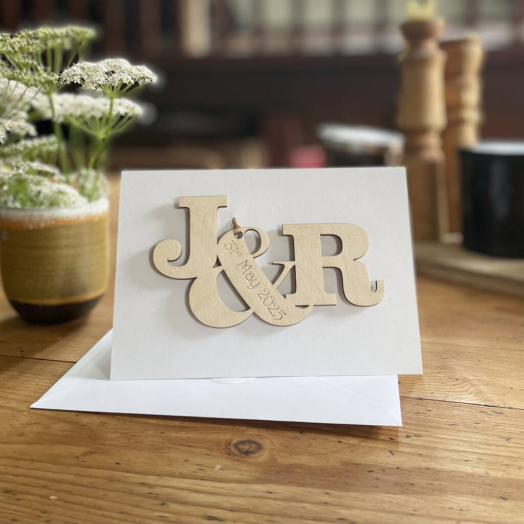 Personalised Entwined Letters Wedding Card