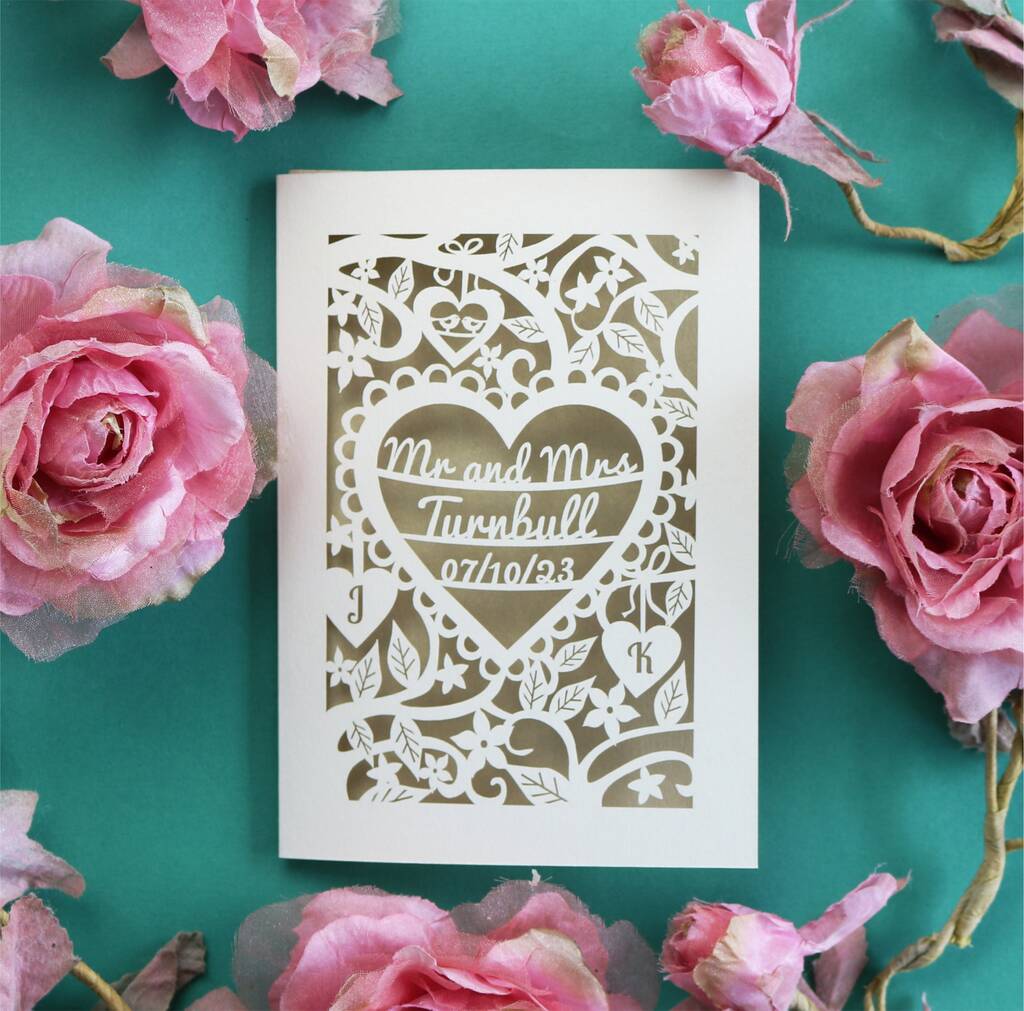 Personalised Papercut Wedding Card