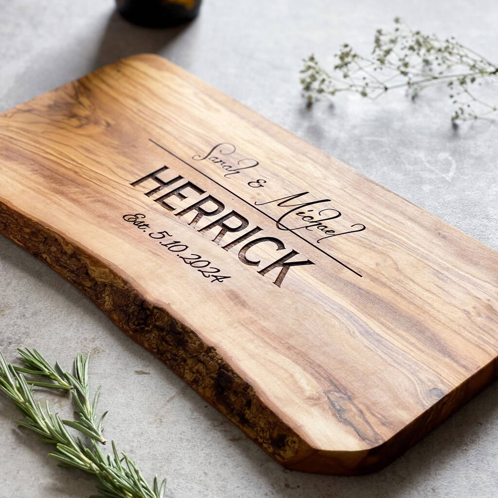 Personalised Olive Wood Cheese Board Gift