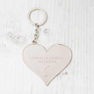 Mother And Family Large Heart Message Keyring