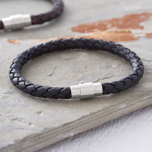 Men's Plaited Leather Bracelet