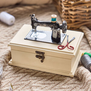 Vintage Sewing Machine Craft Storage Box