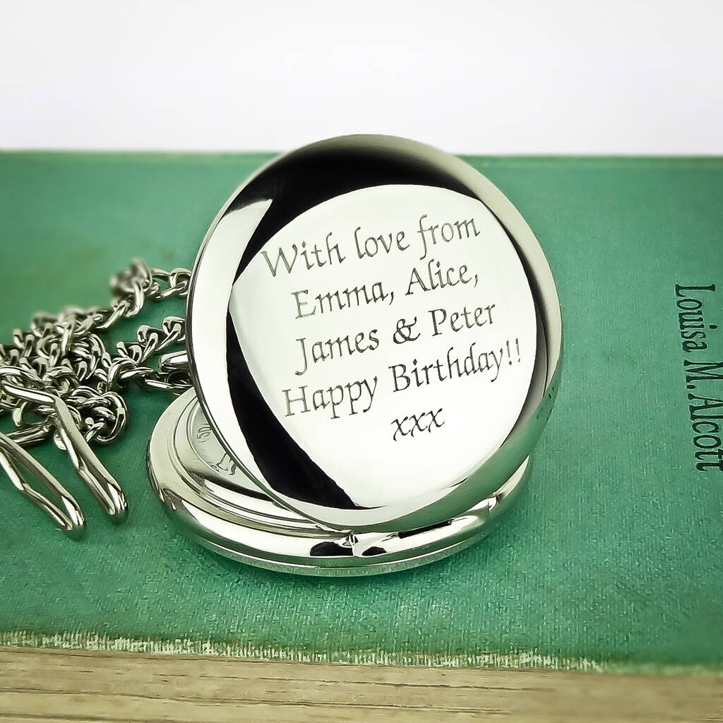 Personalised Pocket Watch With Engraved Message