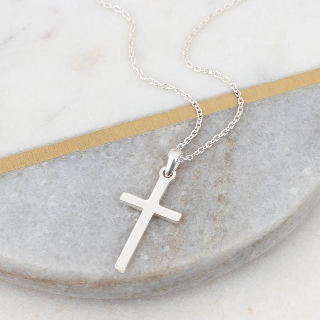 Personalised Sterling Silver Cross Necklace