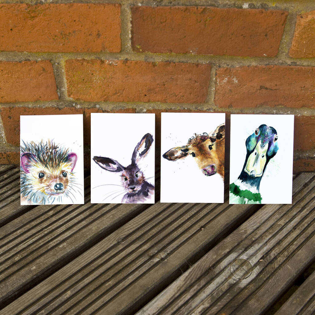 Inky Animal Postcard Set