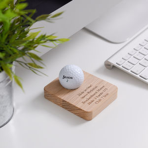 Personalised Golf Ball Holder Oak