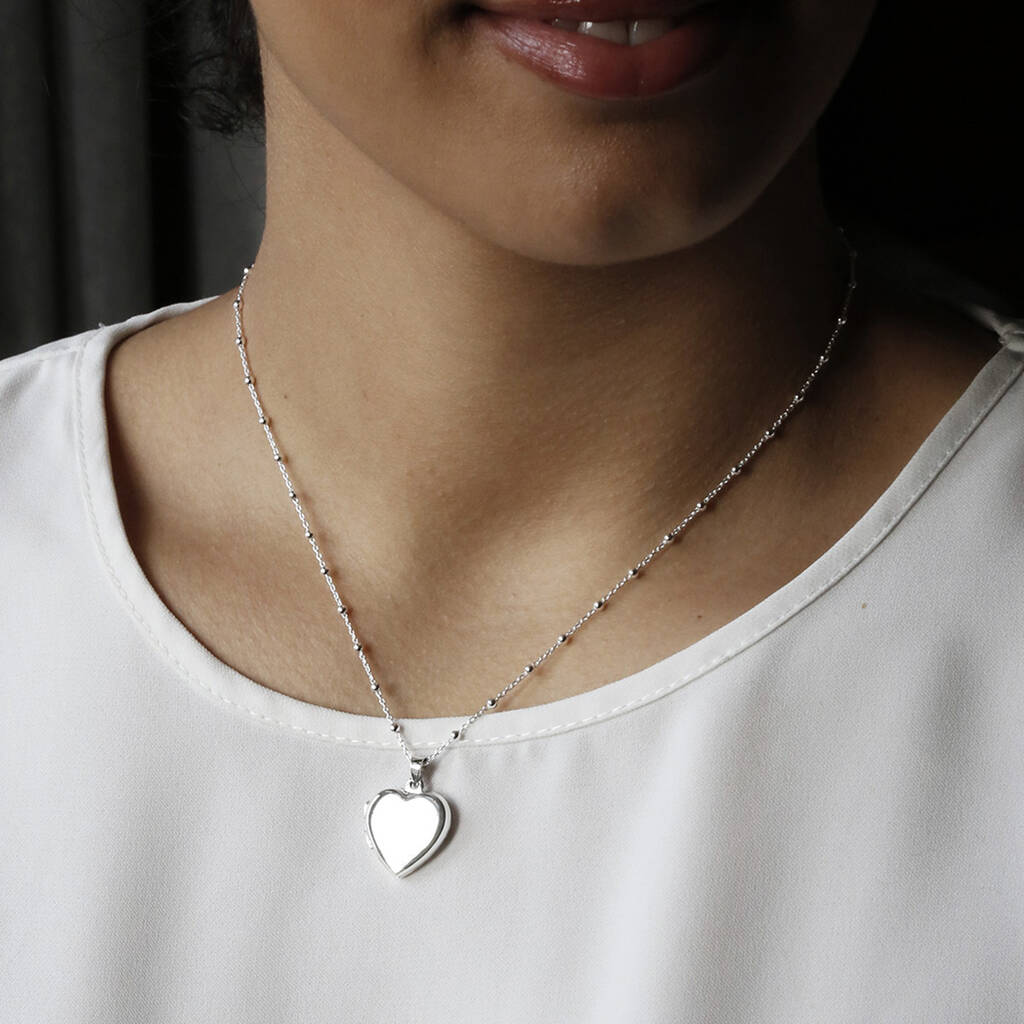 Sterling Silver Heart Locket Necklace