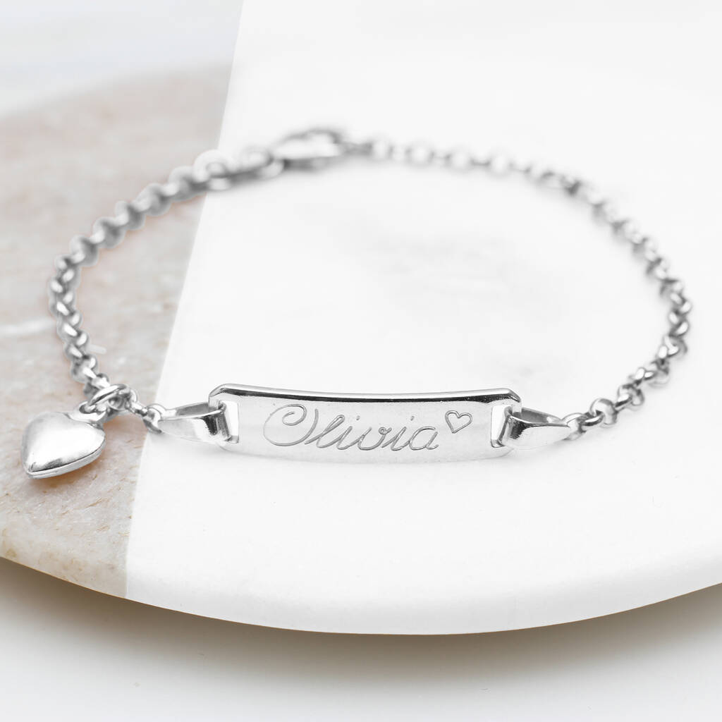 Child's Personalised Silver Christening Bracelet