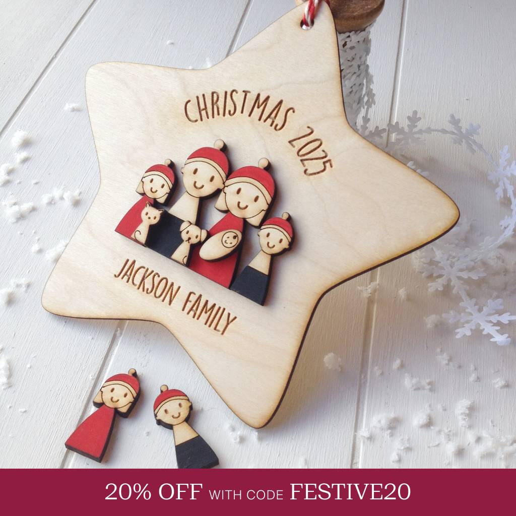 Personalised My Family Christmas Star Decoration