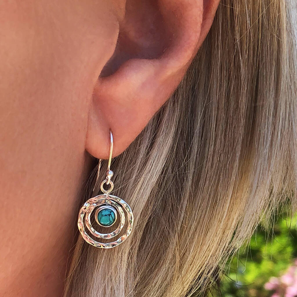 Infinity Universe Turquoise Sterling Silver Earrings