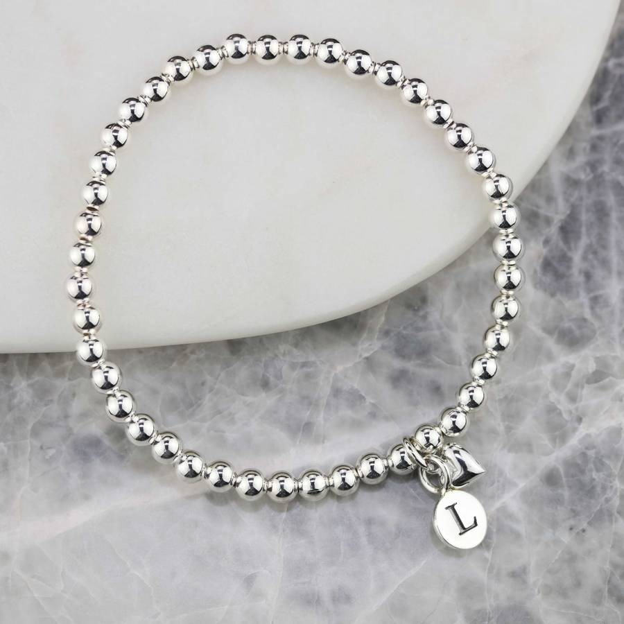 Personalised Mia Silver Heart Bracelet