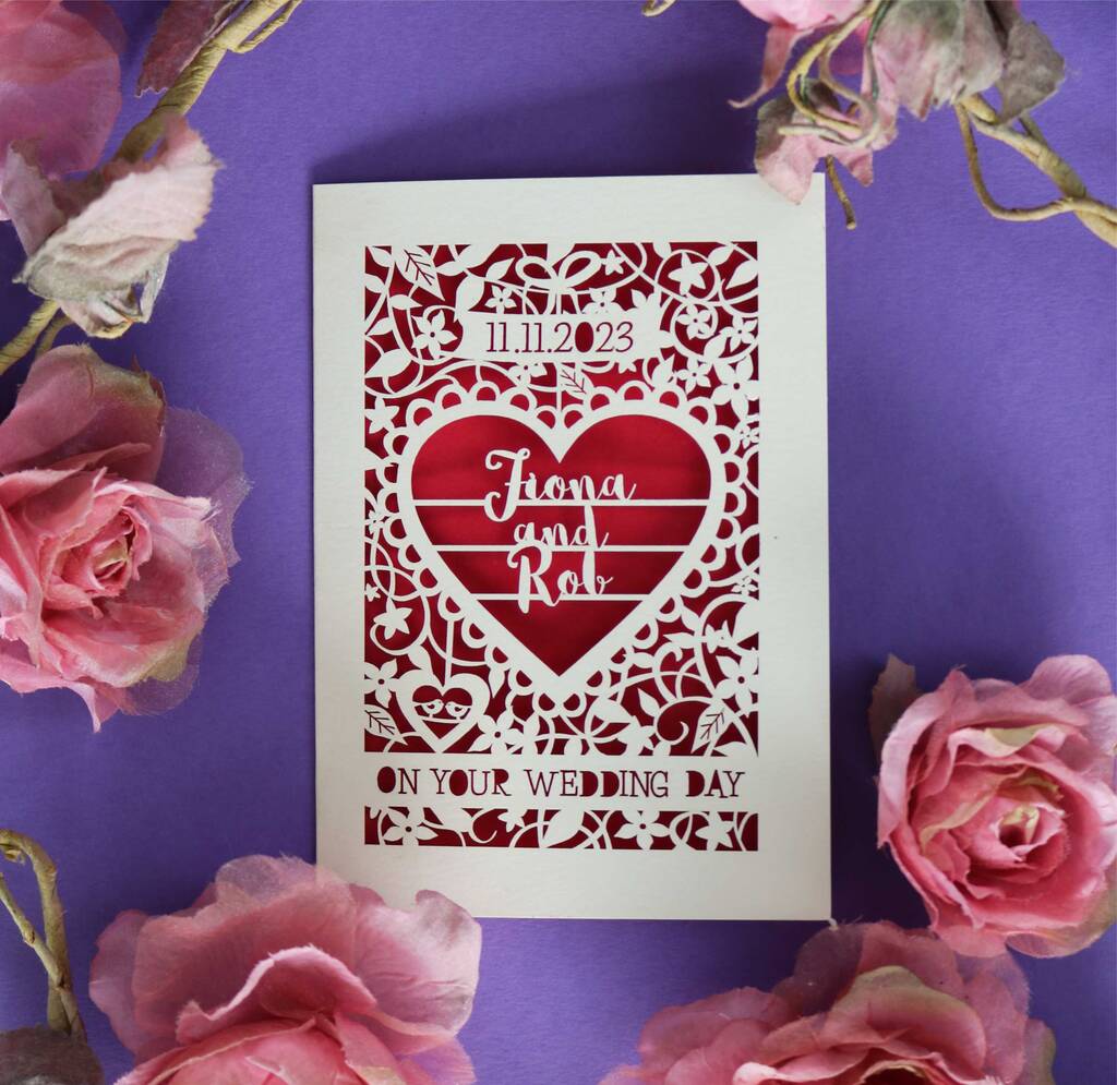 Personalised Papercut 'On Your Wedding Day' Card
