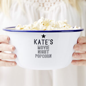 Personalised Enamel Popcorn Bowl