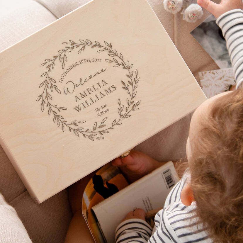 Personalised Baby Girl Keepsake Box / Memory Box
