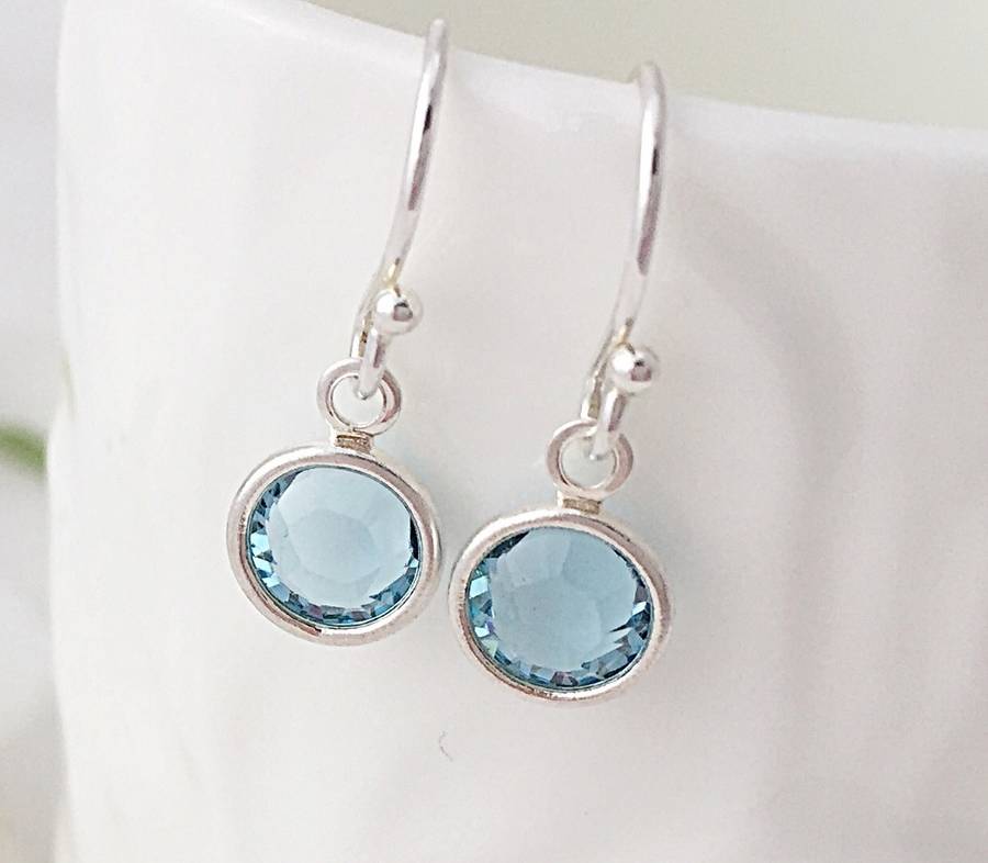March Aquamarine Birthstone Earrings