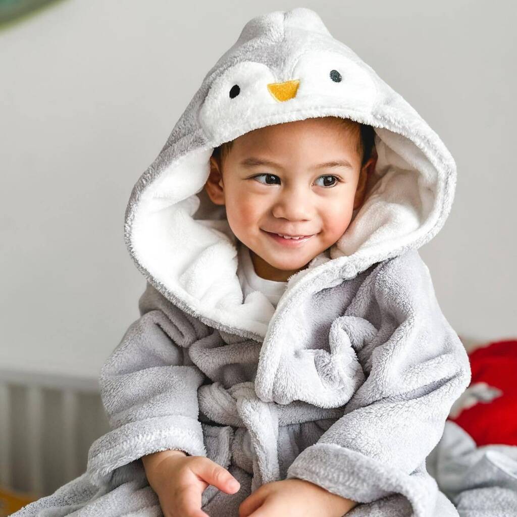 Personalised Penguin Fleece Robe