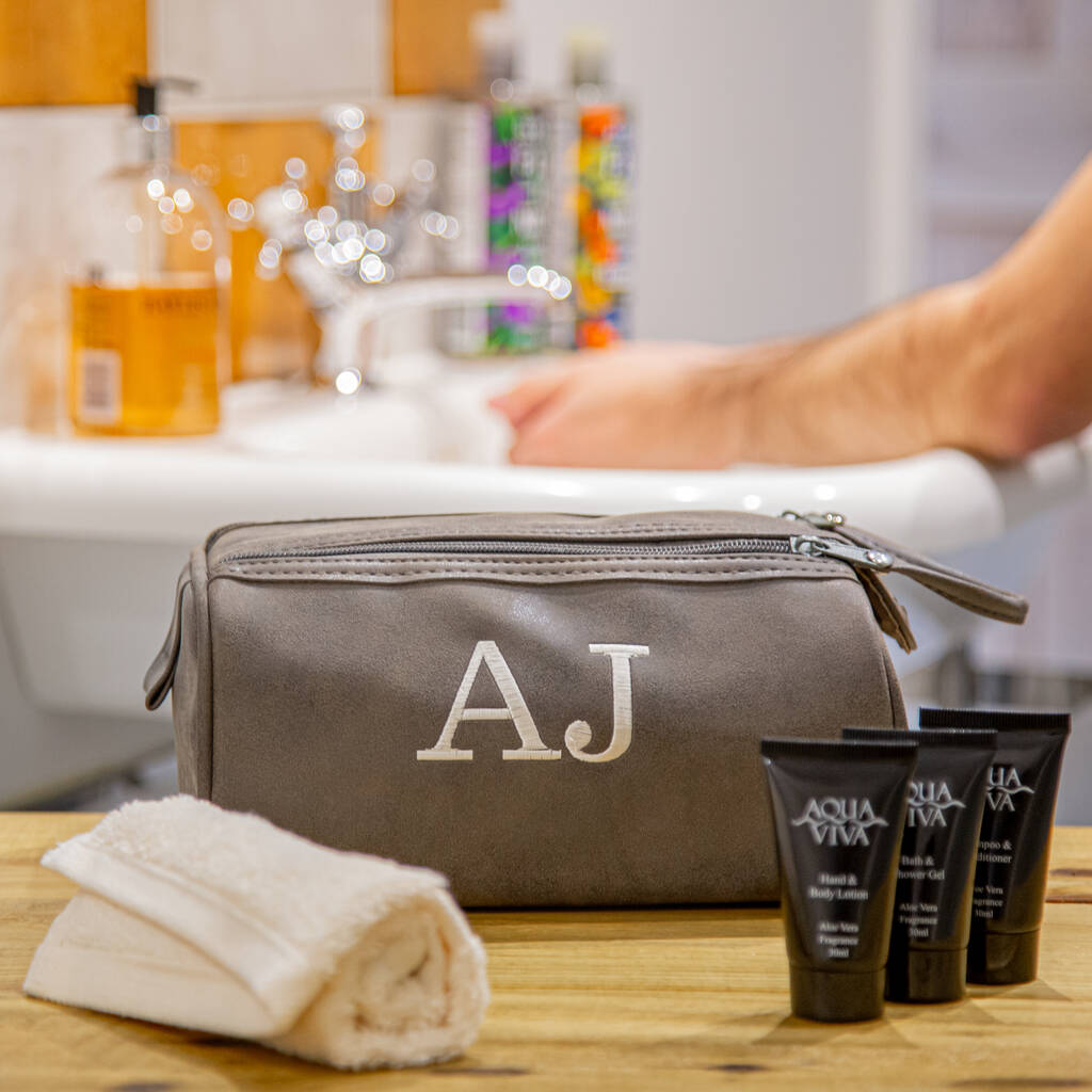 Personalised Vintage Wash Bag And Towel