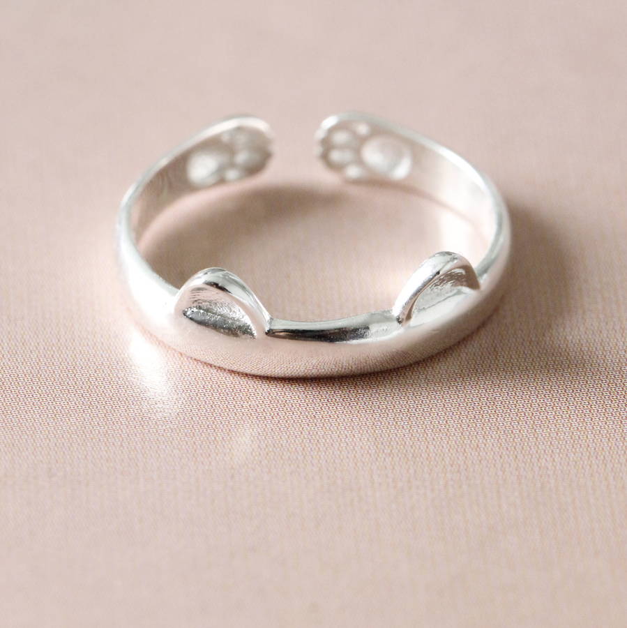 Sterling Silver Little Cat Ring