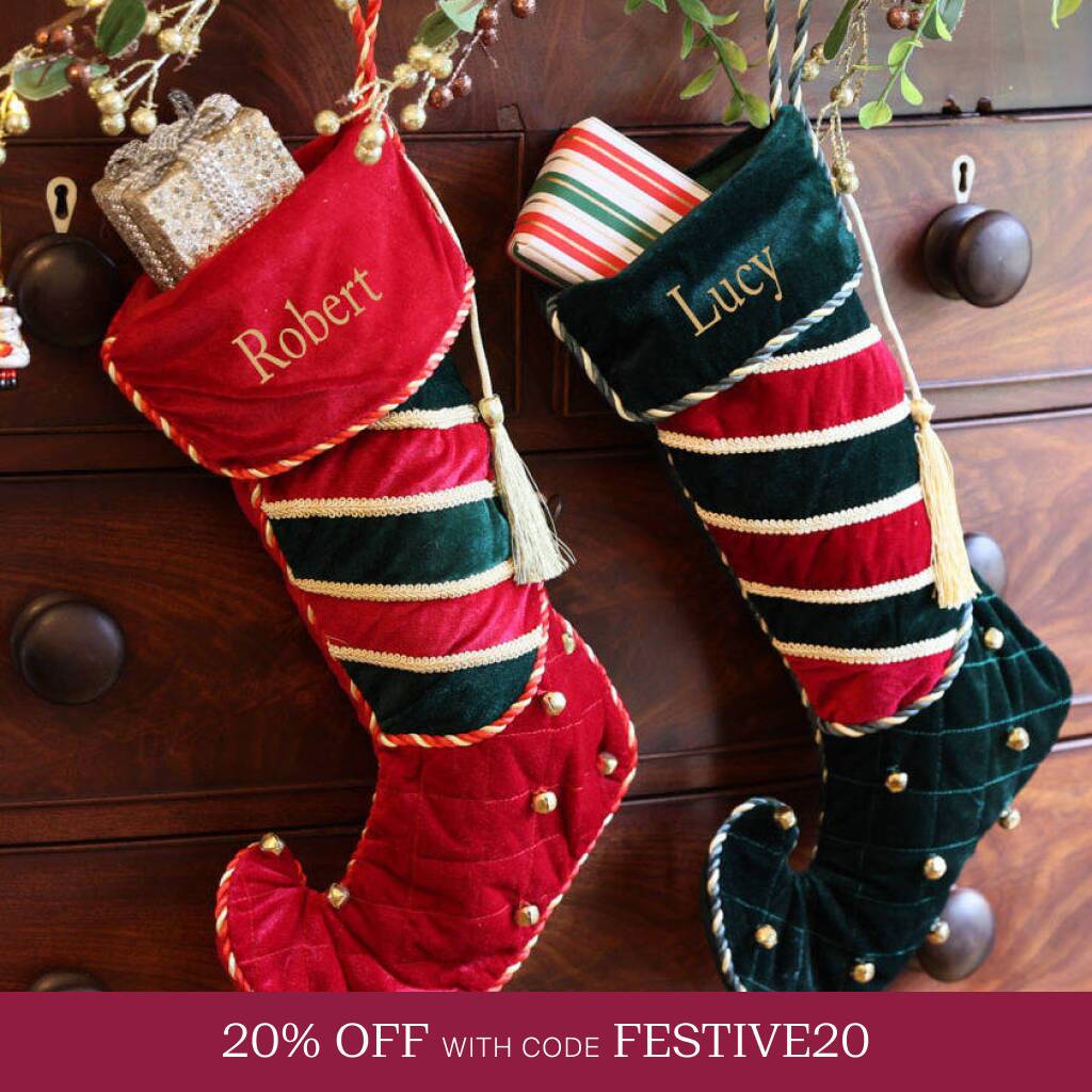 Personalised Luxury Jingle Bell Christmas Stocking