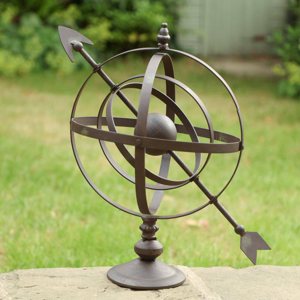 Large Iron Vintage Armillary Sphere Garden Ornament