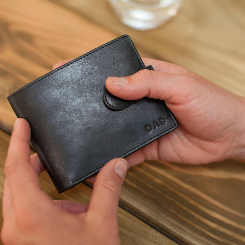 Vintage Personalised Bifold Leather Wallet Perfect Father's Day Gift, Great Gift For Dad Or Grandad