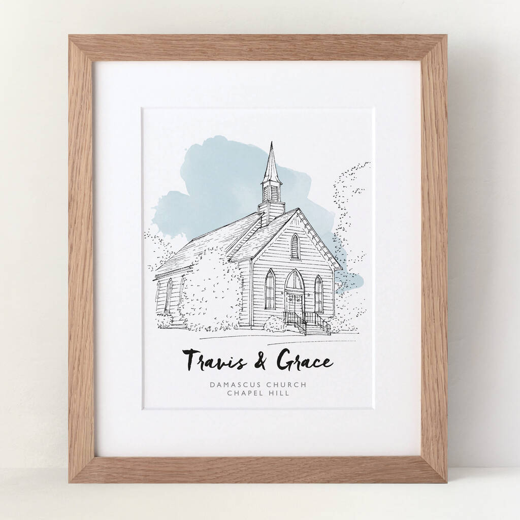 Wedding Venue Line Illustration
