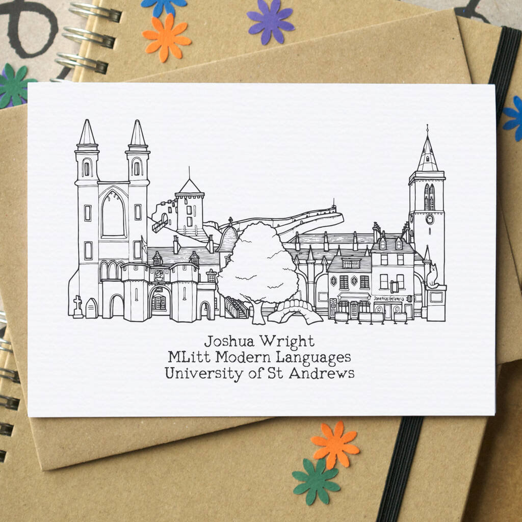 Personalised Graduation Skyline Greetings Card