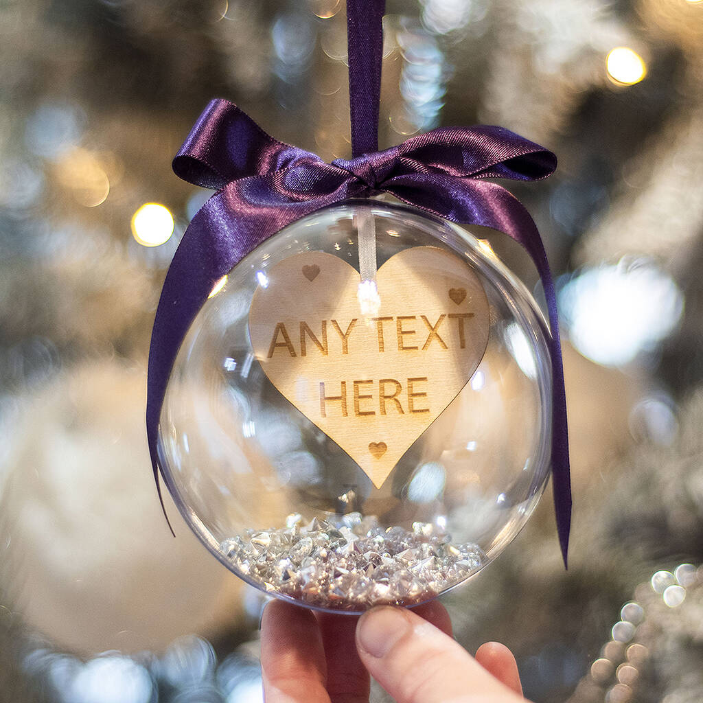 Personalised 'Any Text' Christmas Bauble Decoration