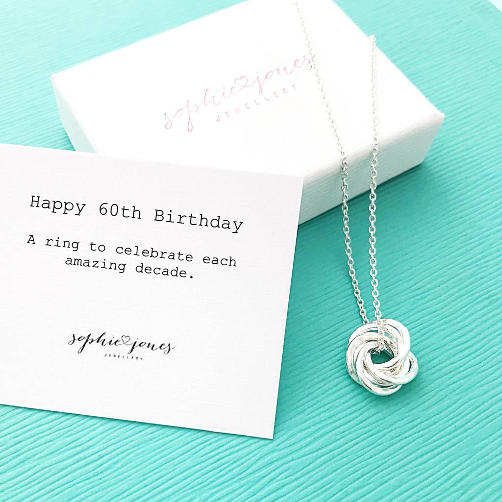 60th Birthday Silver Necklace
