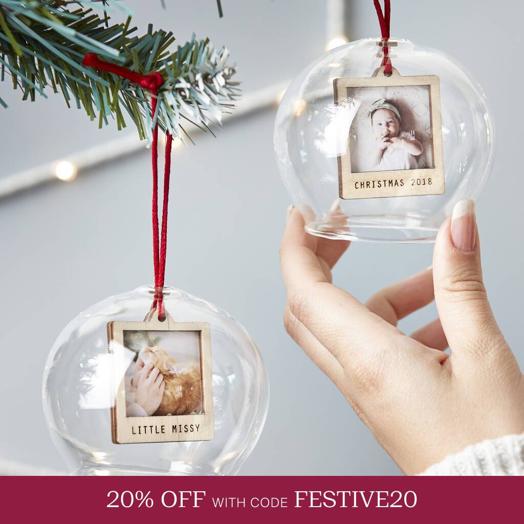 Personalised Photo Glass Bauble