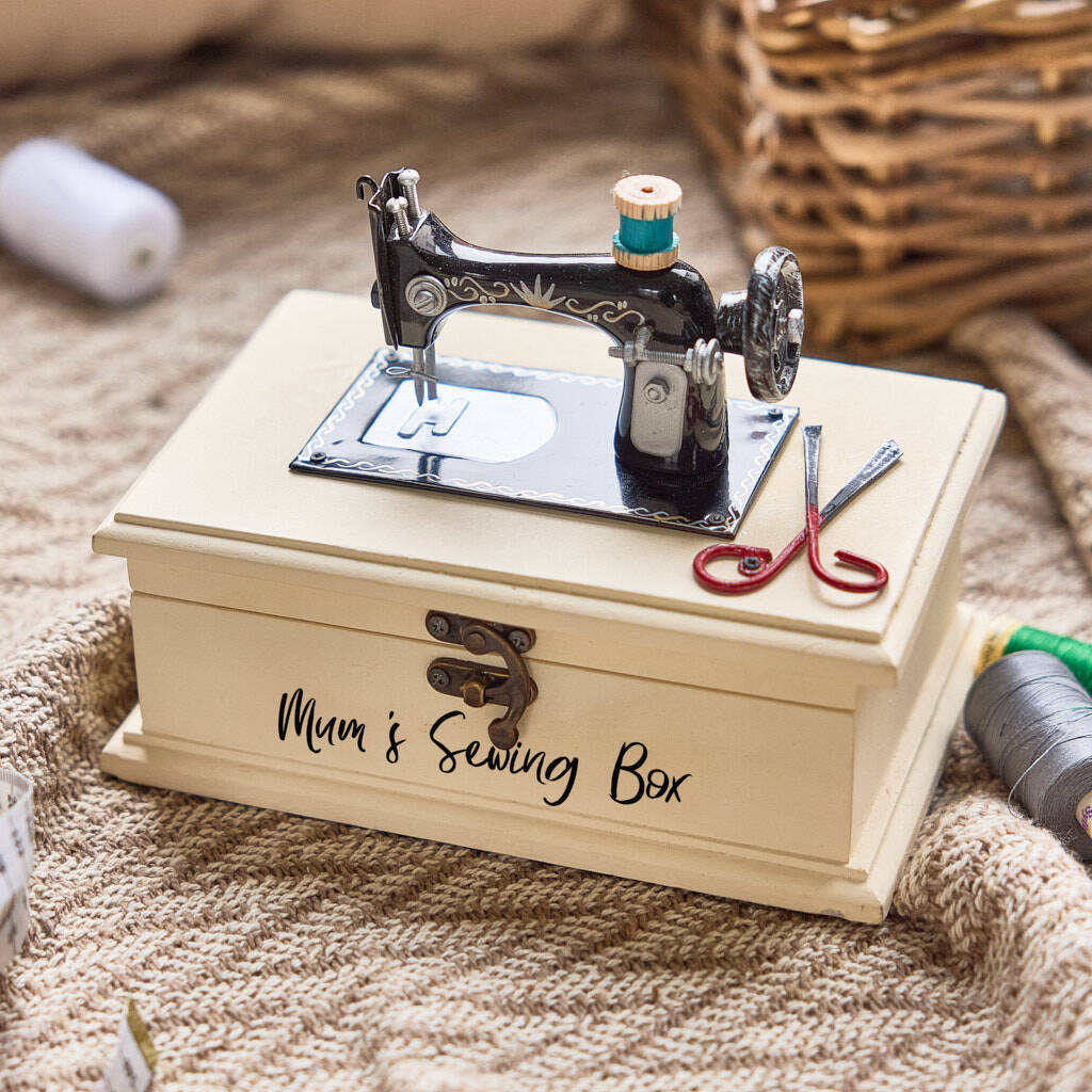 Personalised Vintage Sewing Machine Craft Box