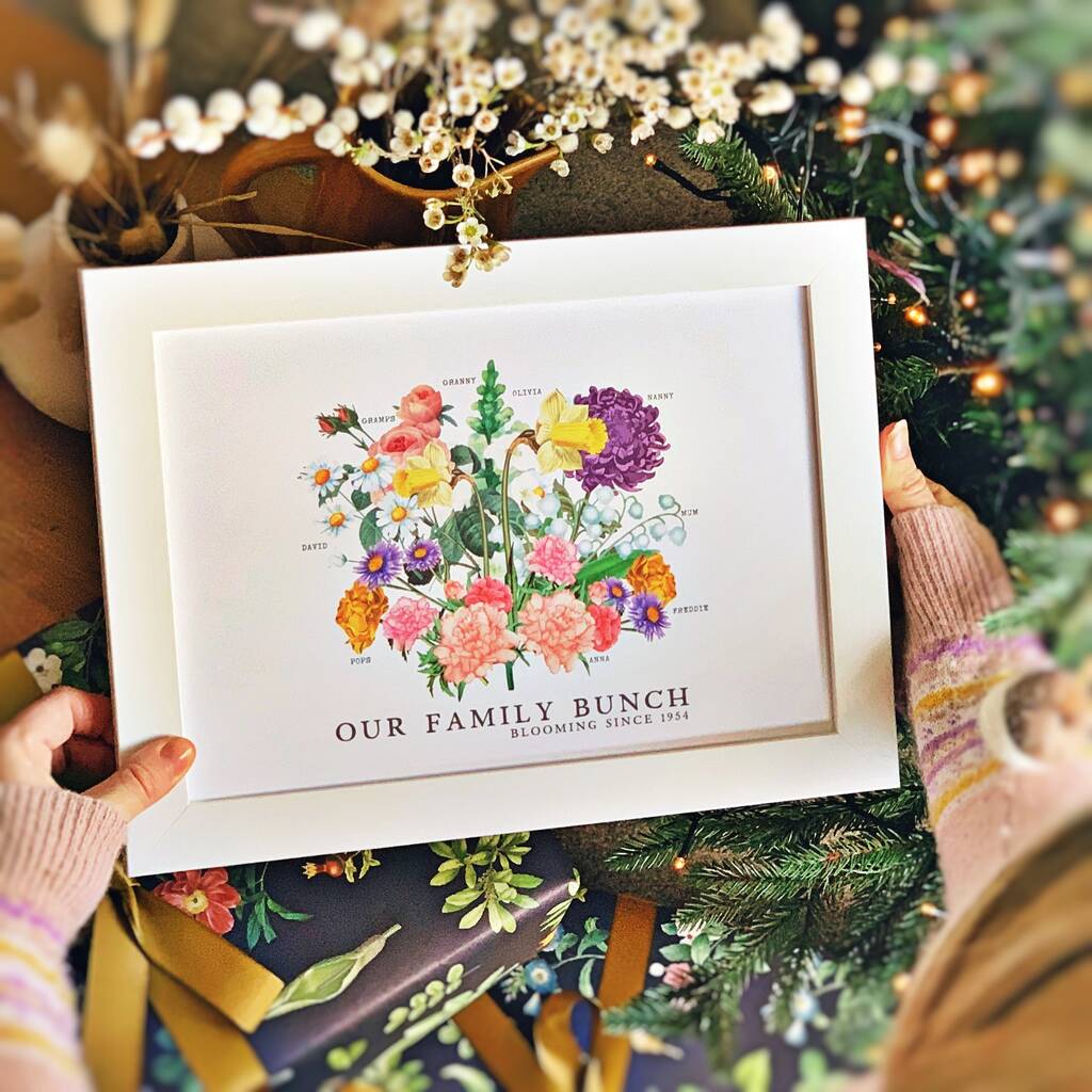Birth Flower Family Print, Unframed