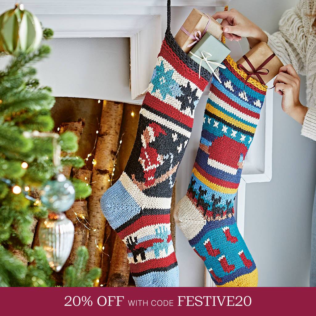 Hand Knitted Christmas Stockings In Organic Cotton
