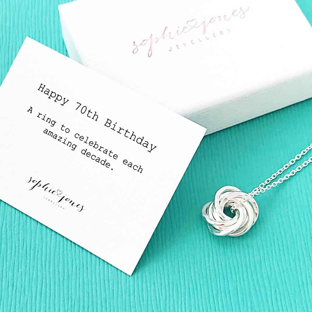 70th Birthday Silver Necklace
