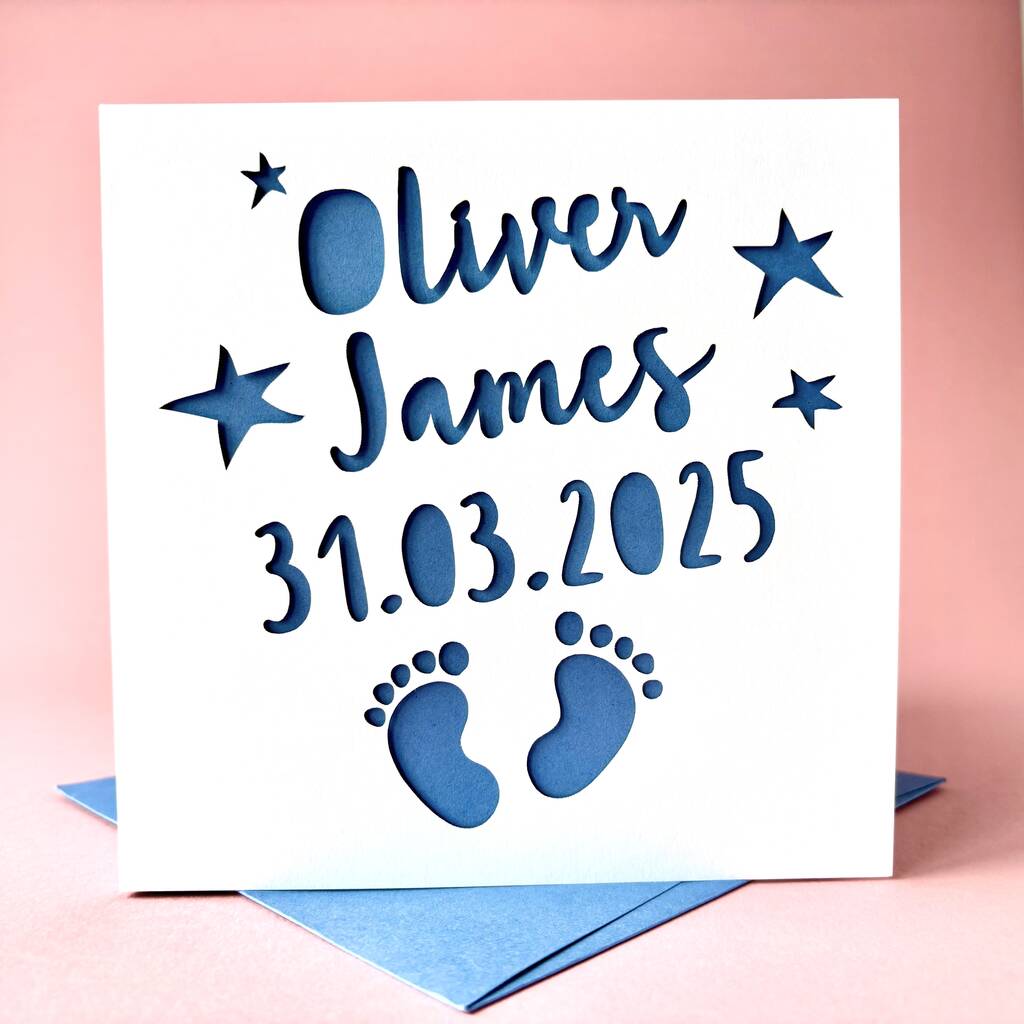 Personalised New Baby Footprints Card