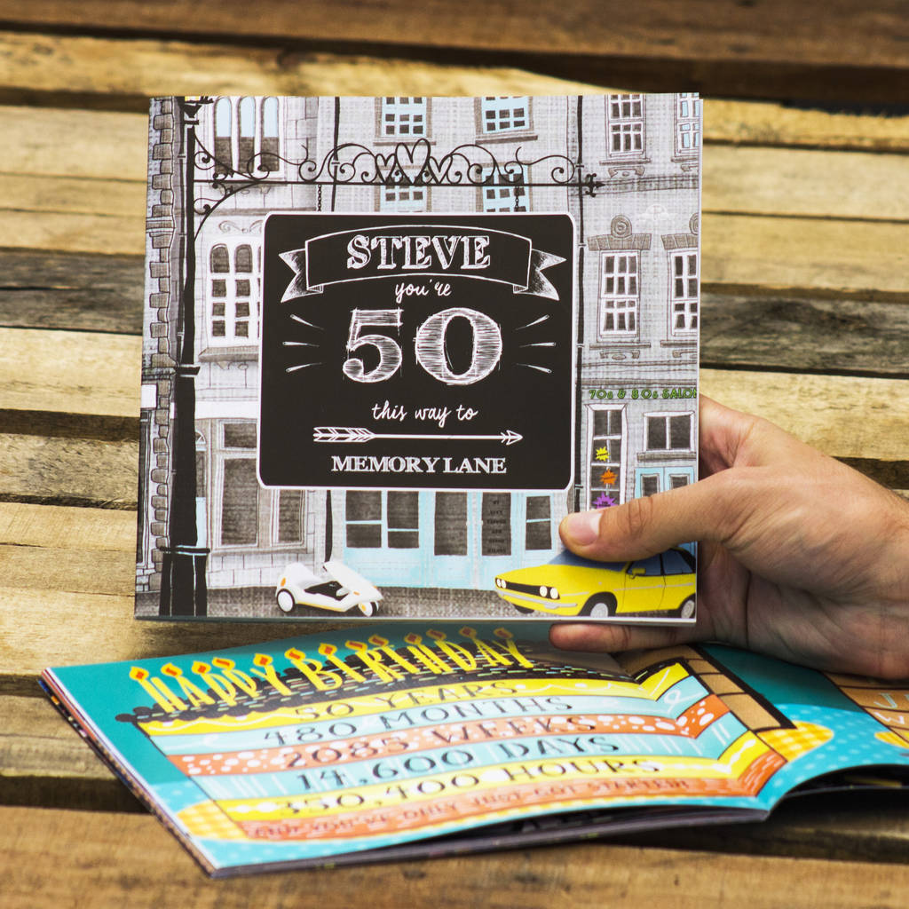 Personalised 50th Birthday Book 'Memory Lane'