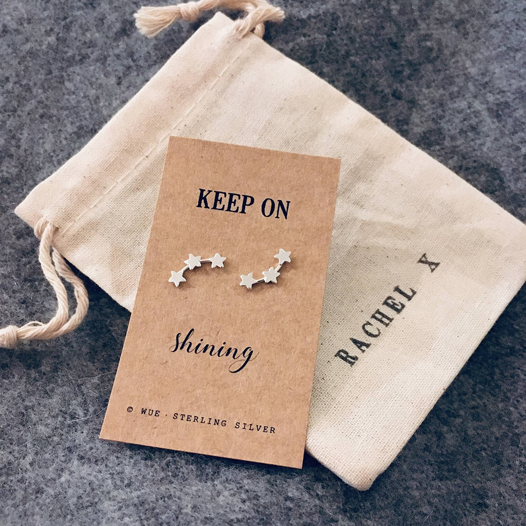 Keep On Shining Sterling Silver Star Earrings