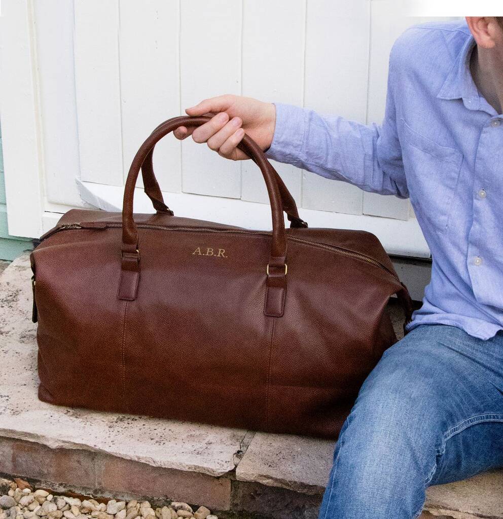 Personalised Vintage Tan Nuhide Travel Holdall