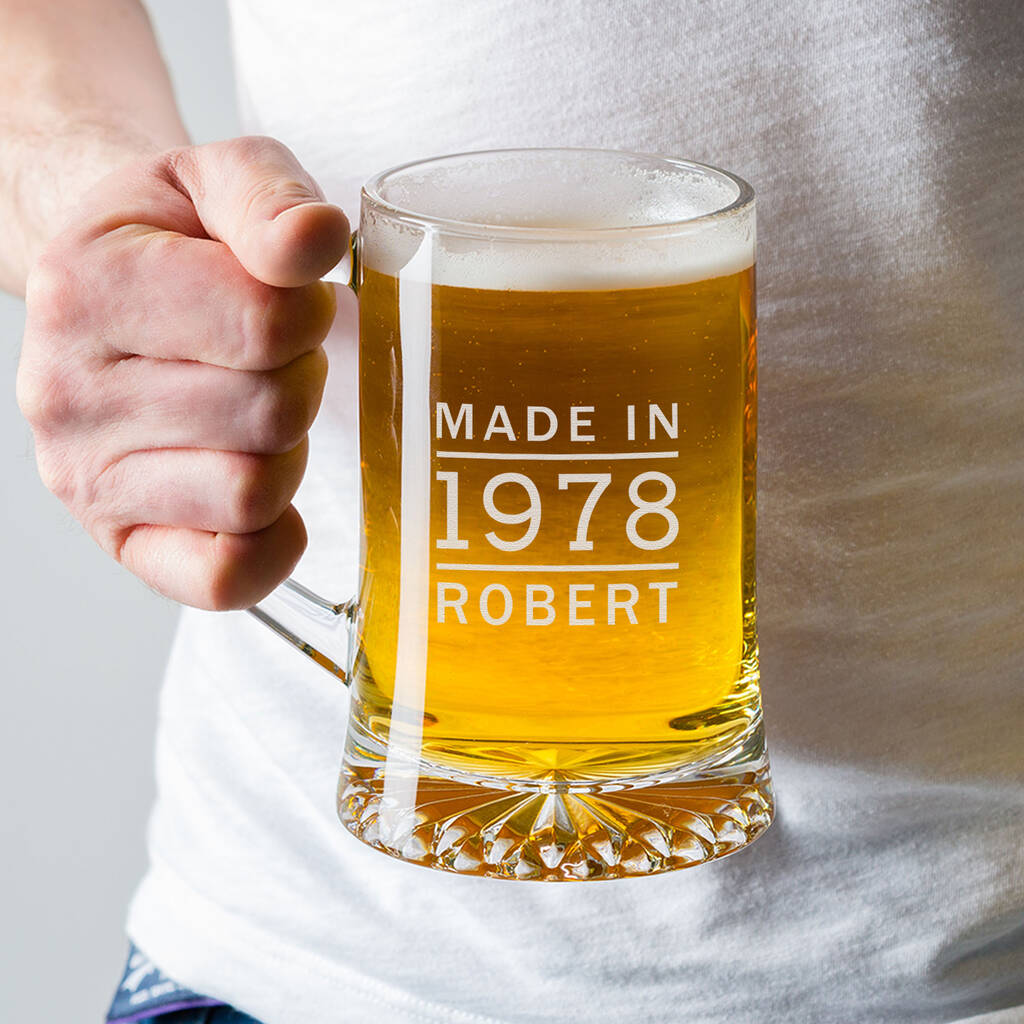 Personalised Pint Glass Tankard For Him