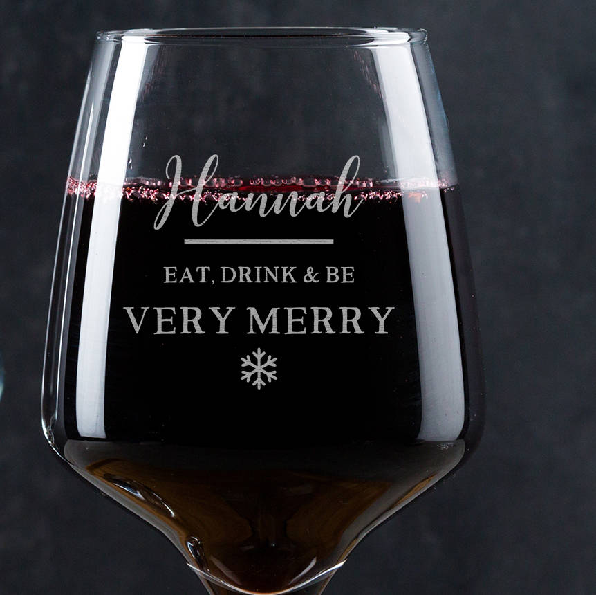 Personalised Funny Christmas Wine Glass